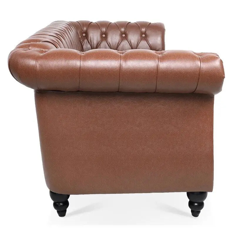 GEITIN 84.65 Canapé Chesterfield 3 places avec accoudoirs arrondis en PU