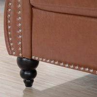 GEITIN 84.65 Canapé Chesterfield 3 places avec accoudoirs arrondis en PU