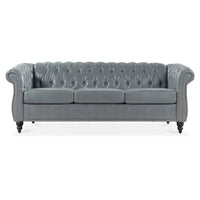 GEITIN 84.65 Canapé Chesterfield 3 places avec accoudoirs arrondis en PU