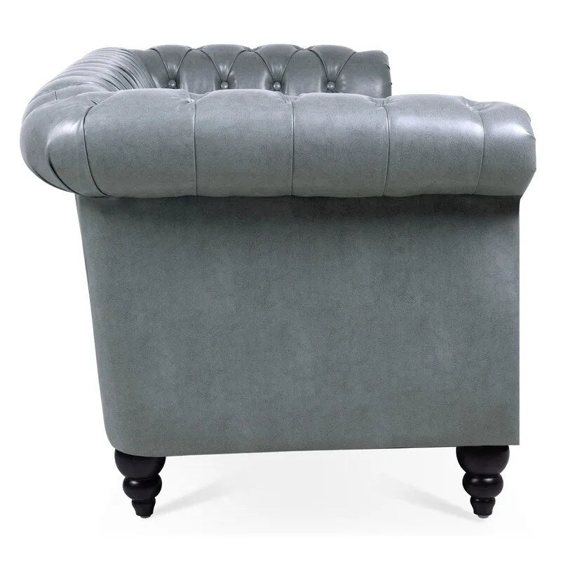 GEITIN 84.65 Canapé Chesterfield 3 places avec accoudoirs arrondis en PU
