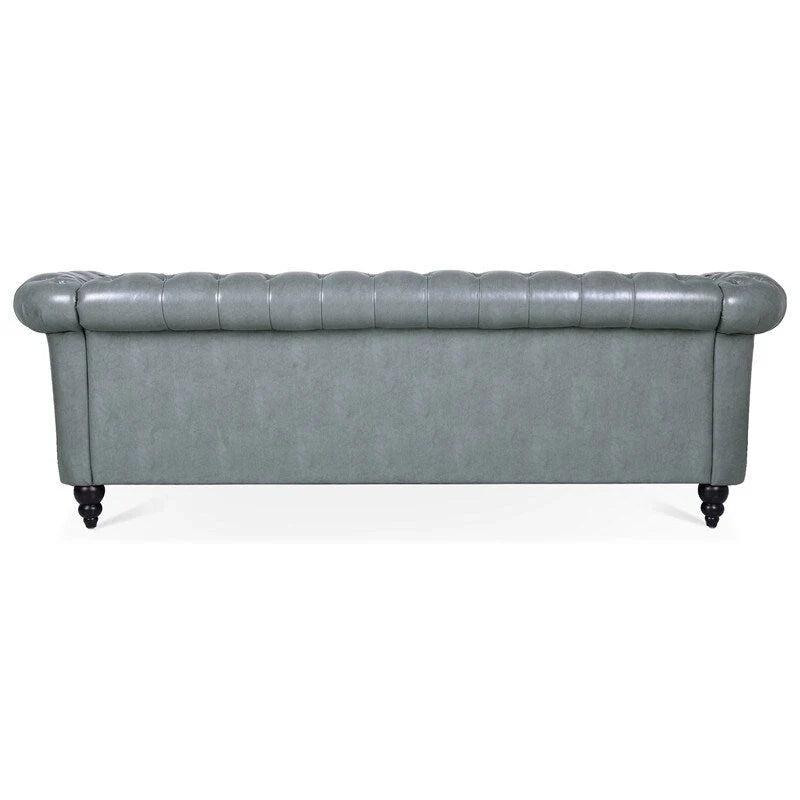 GEITIN 84.65 Canapé Chesterfield 3 places avec accoudoirs arrondis en PU