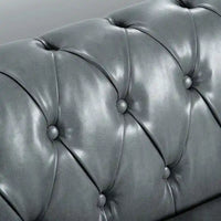 GEITIN 84.65 Canapé Chesterfield 3 places avec accoudoirs arrondis en PU