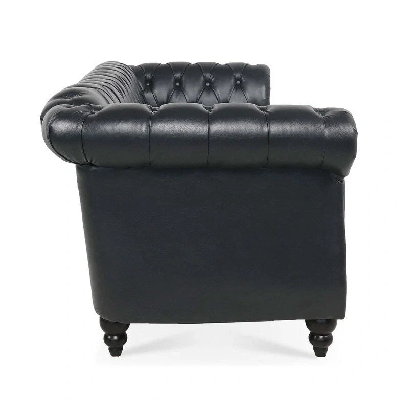 GEITIN 84.65 Canapé Chesterfield 3 places avec accoudoirs arrondis en PU