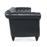 GEITIN 84.65 Canapé Chesterfield 3 places avec accoudoirs arrondis en PU