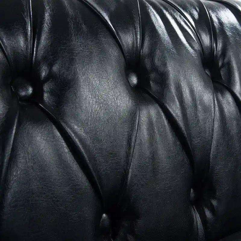 GEITIN 84.65 Canapé Chesterfield 3 places avec accoudoirs arrondis en PU