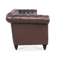GEITIN 84.65 Canapé Chesterfield 3 places avec accoudoirs arrondis en PU