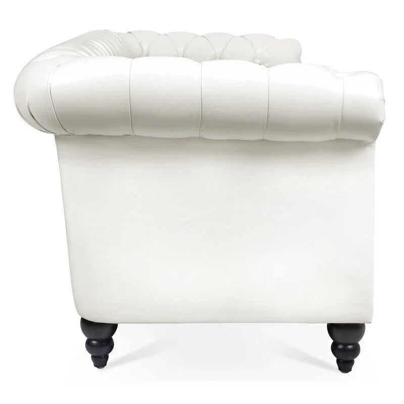 GEITIN 84.65 Canapé Chesterfield 3 places avec accoudoirs arrondis en PU