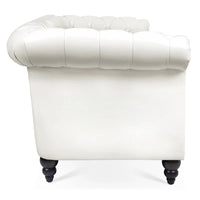 GEITIN 84.65 Canapé Chesterfield 3 places avec accoudoirs arrondis en PU