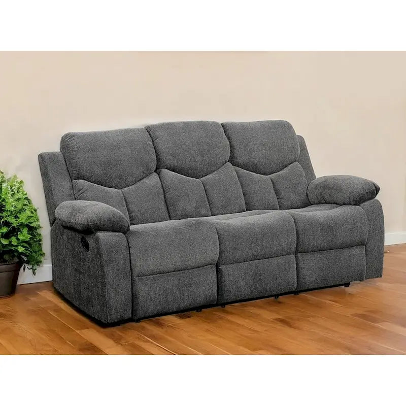 HomeRoots Canapé inclinable 82 gris chenille avec pieds noirs - 82