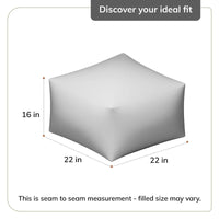 Pouf ottoman carré rayé gris tissé à la main Jani de 61 cm – Repose-pieds élégant pour salon, chambre à coucher