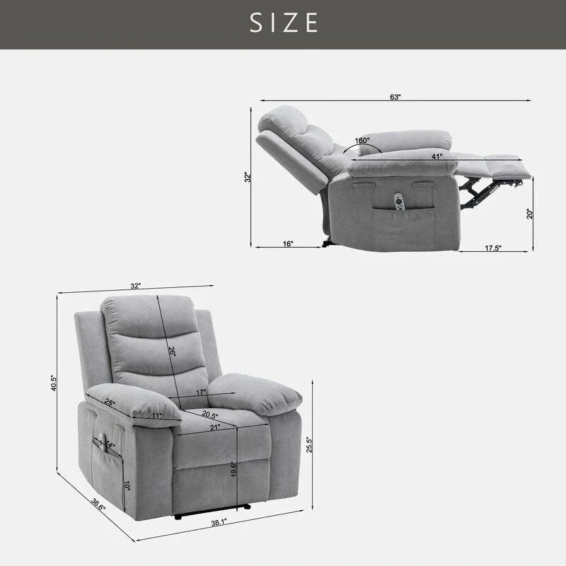 Fauteuil Inclinable Électrique GEITIN avec Fonction Massage Réglable et Système de Chauffage