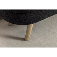 Banc de rangement en tissu bouclé avec pieds en bois pour salon, chambre à coucher, intérieur, noir