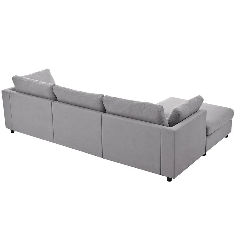 Canapé sectionnel convertible rembourré, Canapé en L avec méridienne réversible pour salon