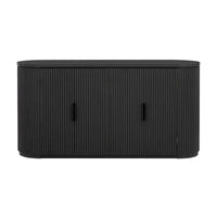 Meuble de rangement vertical rayé avec poignées métalliques, réglable, adapté au bureau, à l'entrée et au salon