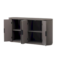 Meuble de rangement vertical rayé avec poignées métalliques, réglable, adapté au bureau, à l'entrée et au salon