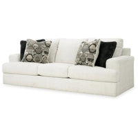 Canapé Henly 96 pouces, grandes dimensions, 4 coussins décoratifs, polyester blanc doux