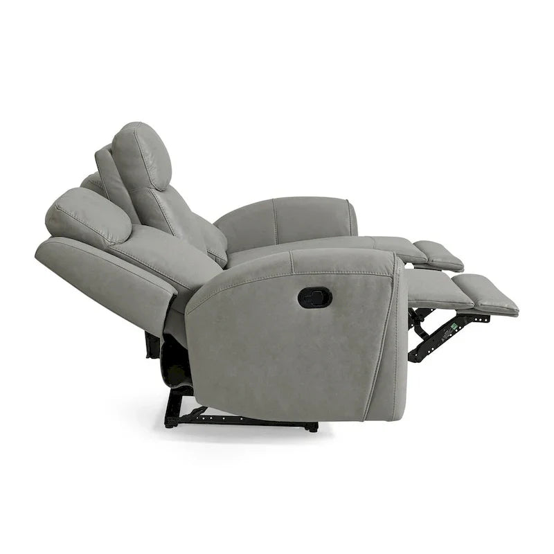 Canapé inclinable manuel transitionnel Roundhill Furniture Wesley, gris
