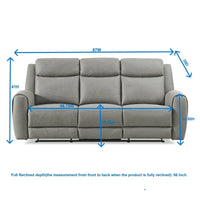 Canapé inclinable manuel transitionnel Roundhill Furniture Wesley, gris