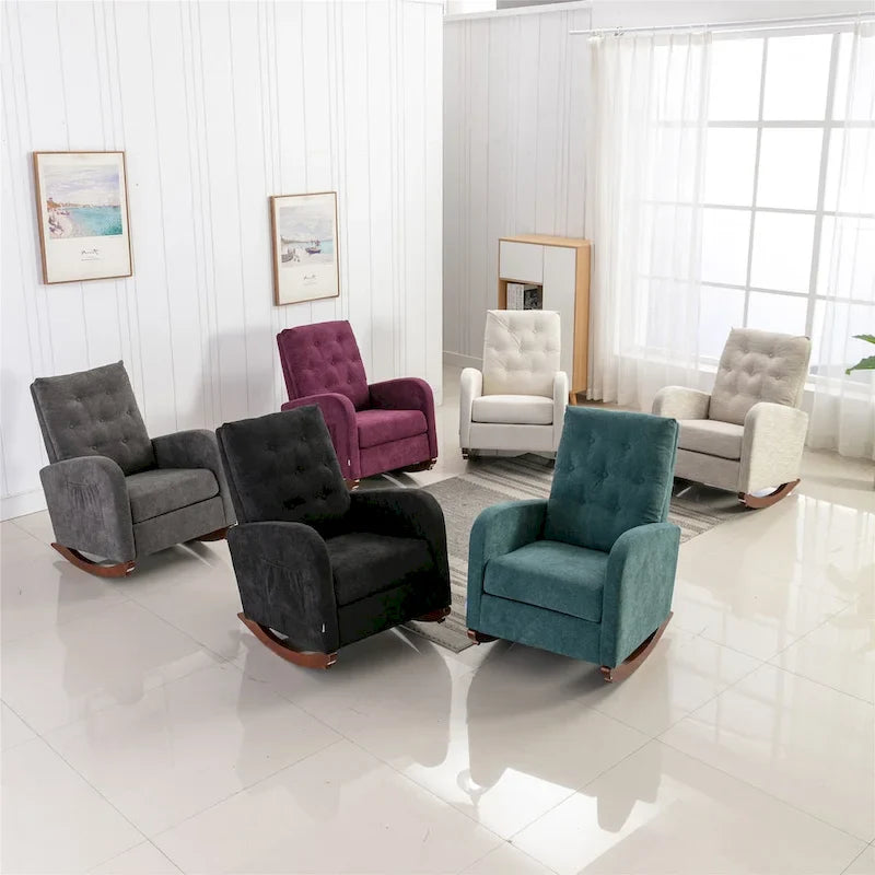 Fauteuil à bascule haut de gamme pour chambre de bébé, fauteuil rembourré