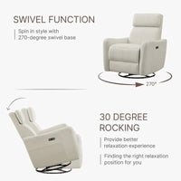 Fauteuil Inclinable d'Allaitement Pivotant à Bascule Électrique Merlin
