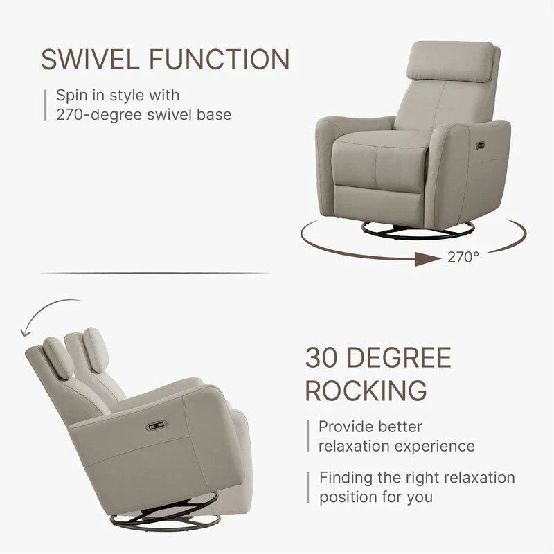 Fauteuil Inclinable d'Allaitement Pivotant à Bascule Électrique Merlin