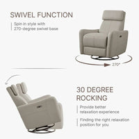 Fauteuil Inclinable d'Allaitement Pivotant à Bascule Électrique Merlin
