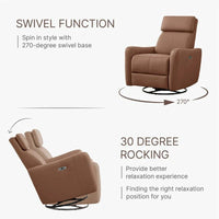 Fauteuil Inclinable d'Allaitement Pivotant à Bascule Électrique Merlin