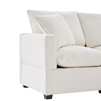 Canapé Modulable Moderne Forme L, Ensemble Canapé Sectionnel en Chenille avec 2 Coussins