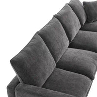 Canapé Modulable Moderne Forme L, Ensemble Canapé Sectionnel en Chenille avec 2 Coussins