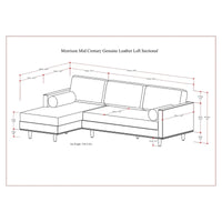 WYNDENHALL Brixley Canapé Sectionnel Gauche 259 cm Milieu de Siècle
