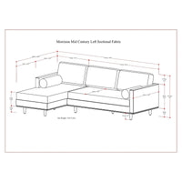 WYNDENHALL Brixley Canapé Sectionnel Gauche 259 cm Milieu de Siècle
