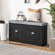 Banc porte-chaussures avec coussin, 2 tiroirs et étagère réglable