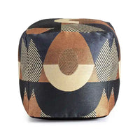 Pouf/Ottoman carré intérieur/extérieur Jani Martinique 18 x 18 x 18