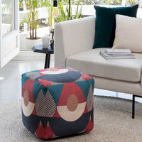 Pouf/Ottoman carré intérieur/extérieur Jani Martinique 18 x 18 x 18