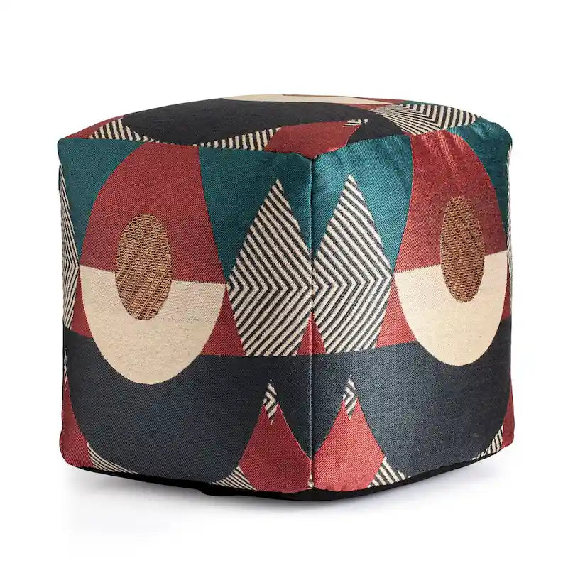 Pouf/Ottoman carré intérieur/extérieur Jani Martinique 18 x 18 x 18