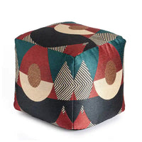 Pouf/Ottoman carré intérieur/extérieur Jani Martinique 18 x 18 x 18