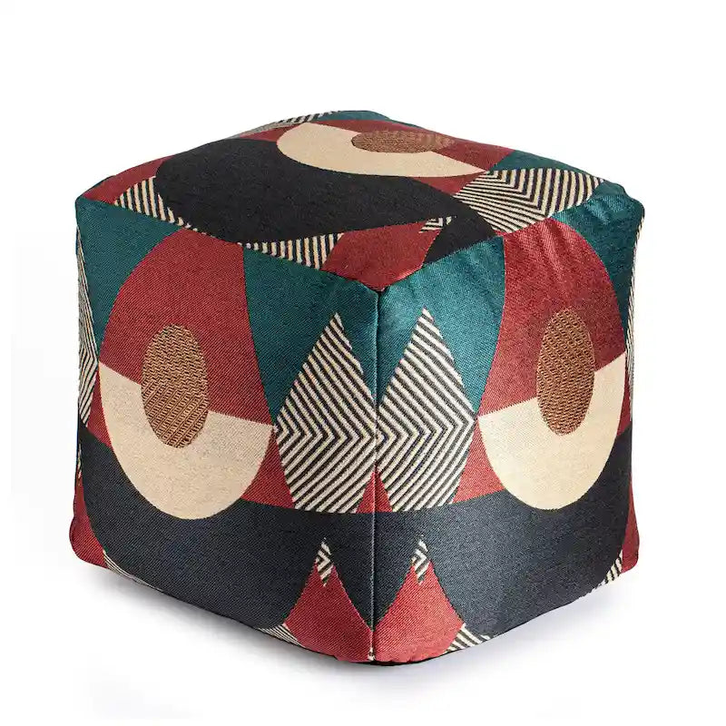 Pouf/Ottoman carré intérieur/extérieur Jani Martinique 18 x 18 x 18