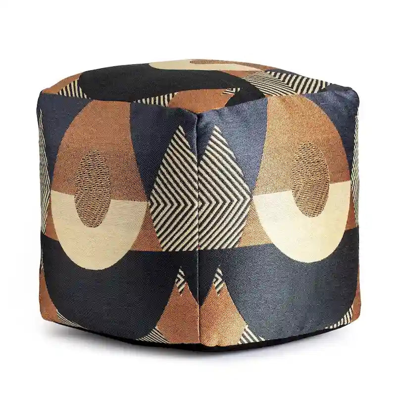 Pouf/Ottoman carré intérieur/extérieur Jani Martinique 18 x 18 x 18