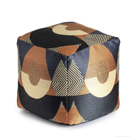Pouf/Ottoman carré intérieur/extérieur Jani Martinique 18 x 18 x 18