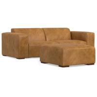 Ensemble modulaire canapé 2 places et pouf WYNDENHALL Biggs