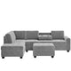 Canapé d'angle moderne en L de 112 pouces avec méridienne réversible, pouf de rangement et deux porte-gobelets - 112L x 80P x 33,7H