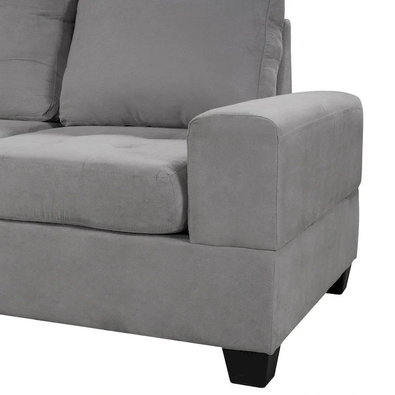 Canapé d'angle moderne en L de 112 pouces avec méridienne réversible, pouf de rangement et deux porte-gobelets - 112L x 80P x 33,7H