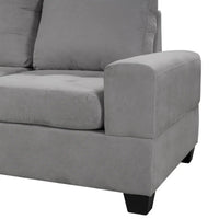 Canapé d'angle moderne en L de 112 pouces avec méridienne réversible, pouf de rangement et deux porte-gobelets - 112L x 80P x 33,7H