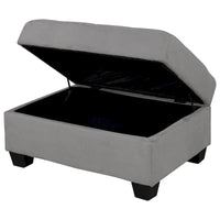 Canapé d'angle moderne en L de 112 pouces avec méridienne réversible, pouf de rangement et deux porte-gobelets - 112L x 80P x 33,7H