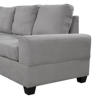 Canapé d'angle moderne en L de 112 pouces avec méridienne réversible, pouf de rangement et deux porte-gobelets - 112L x 80P x 33,7H