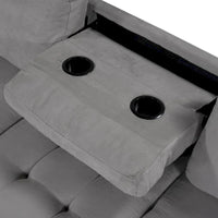 Canapé d'angle moderne en L de 112 pouces avec méridienne réversible, pouf de rangement et deux porte-gobelets - 112L x 80P x 33,7H