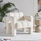 Fauteuil d'appoint large rembourré en tissu bouclé pour le salon