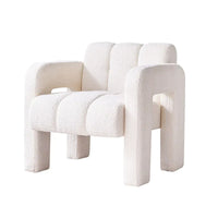 Fauteuil d'appoint large rembourré en tissu bouclé pour le salon