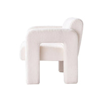 Fauteuil d'appoint large rembourré en tissu bouclé pour le salon