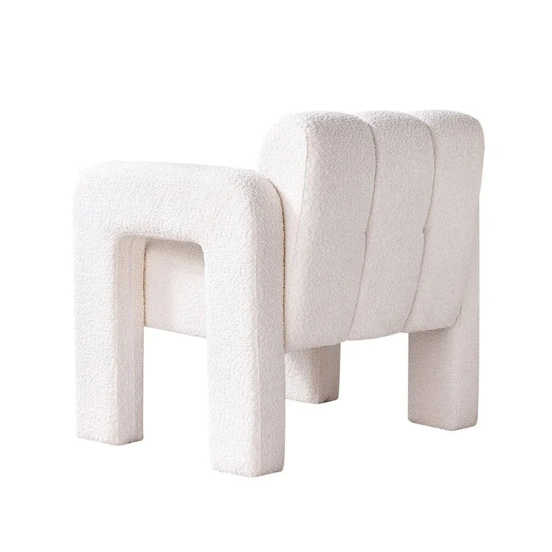 Fauteuil d'appoint large rembourré en tissu bouclé pour le salon